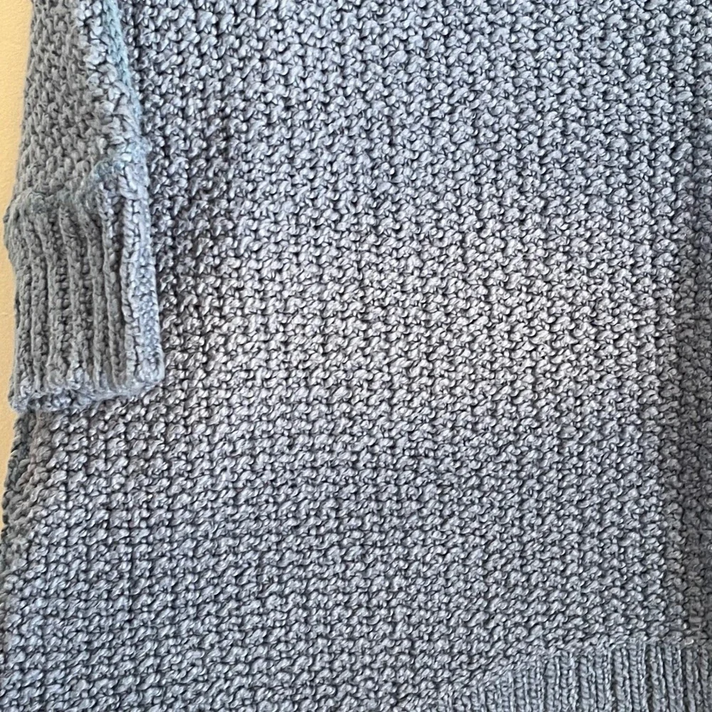Free‎ People Blue Oversized V-Neck Chunky Knit Sweater Cotton Blend XS/S